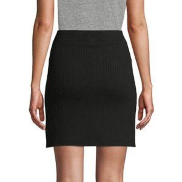 FREE PEOPLE NWOT‎ Black Knit Faux Wrap Skirt - Size L - Picture 2 of 6